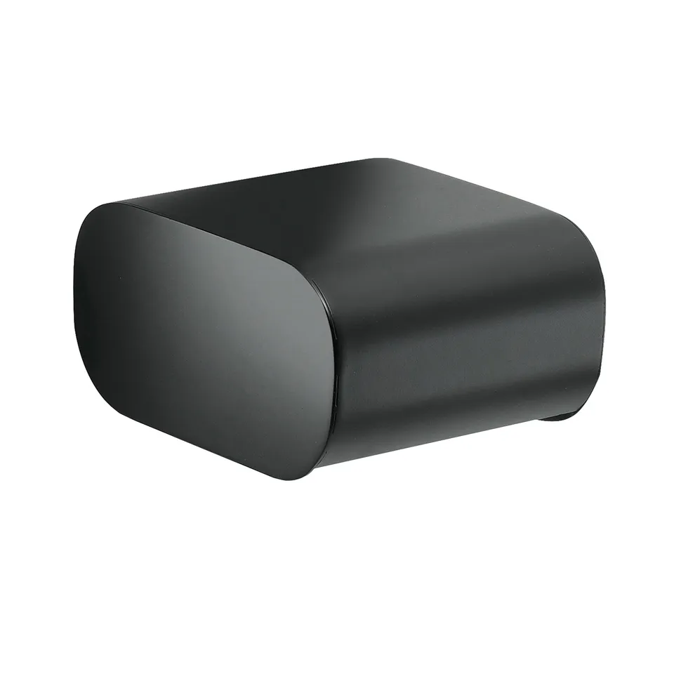 gedy-outline-porte-rouleau-avec-couvercle-noir-mat image 1