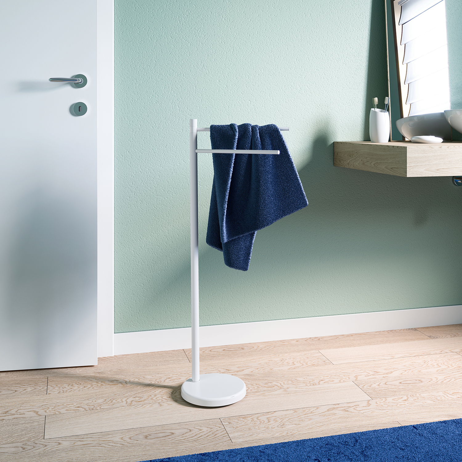 gedy-mammolo-porte-serviette-sur-pied-blanc image 3