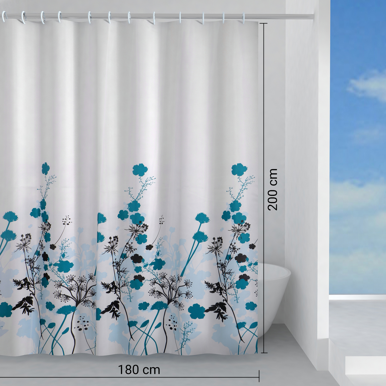 gedy-ricordi-rideau-de-douche-180x200-bleu-ciel image 2