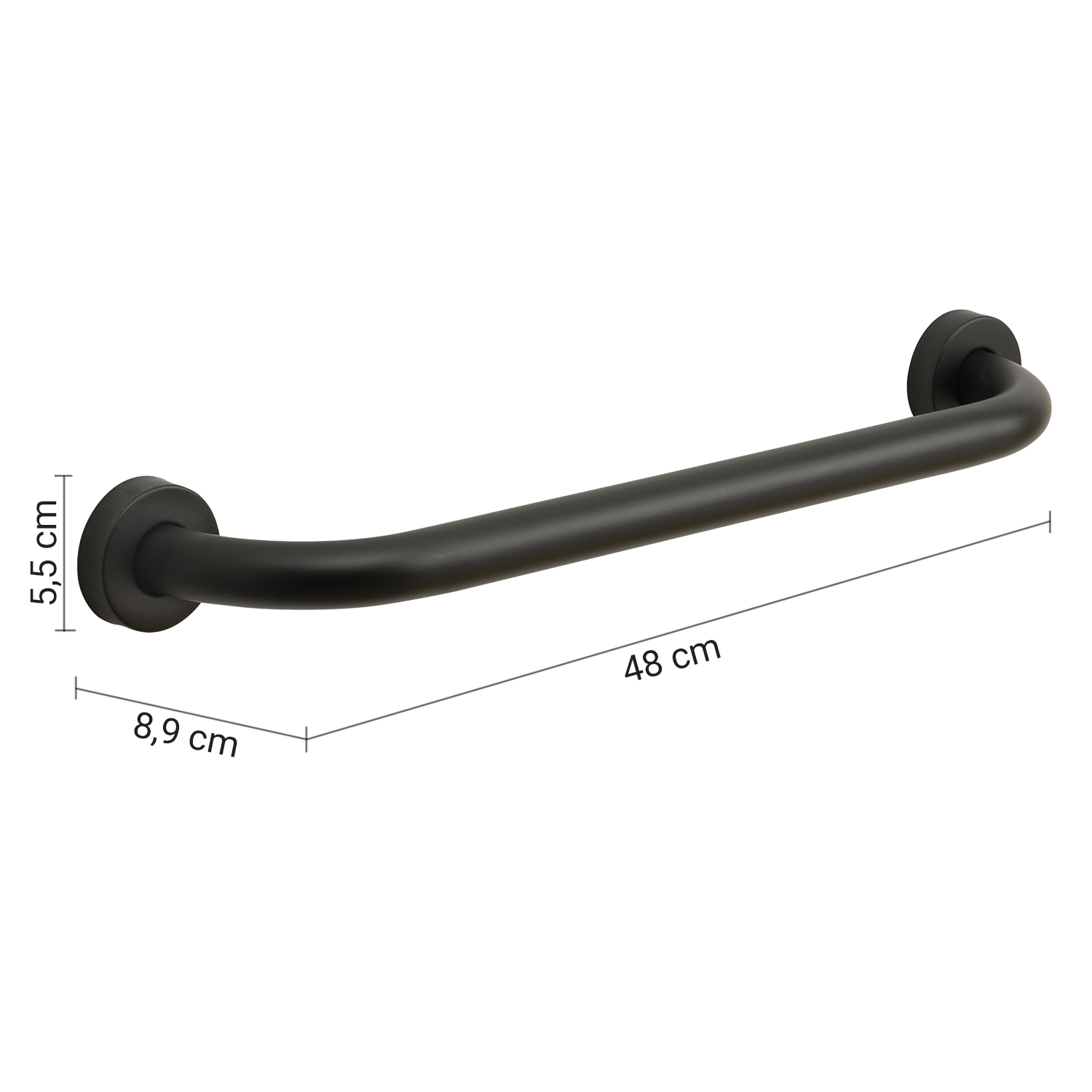 gedy-up-barre-d-appui-45-cm-noir-mat-s-curit-salle-de-bain image 2