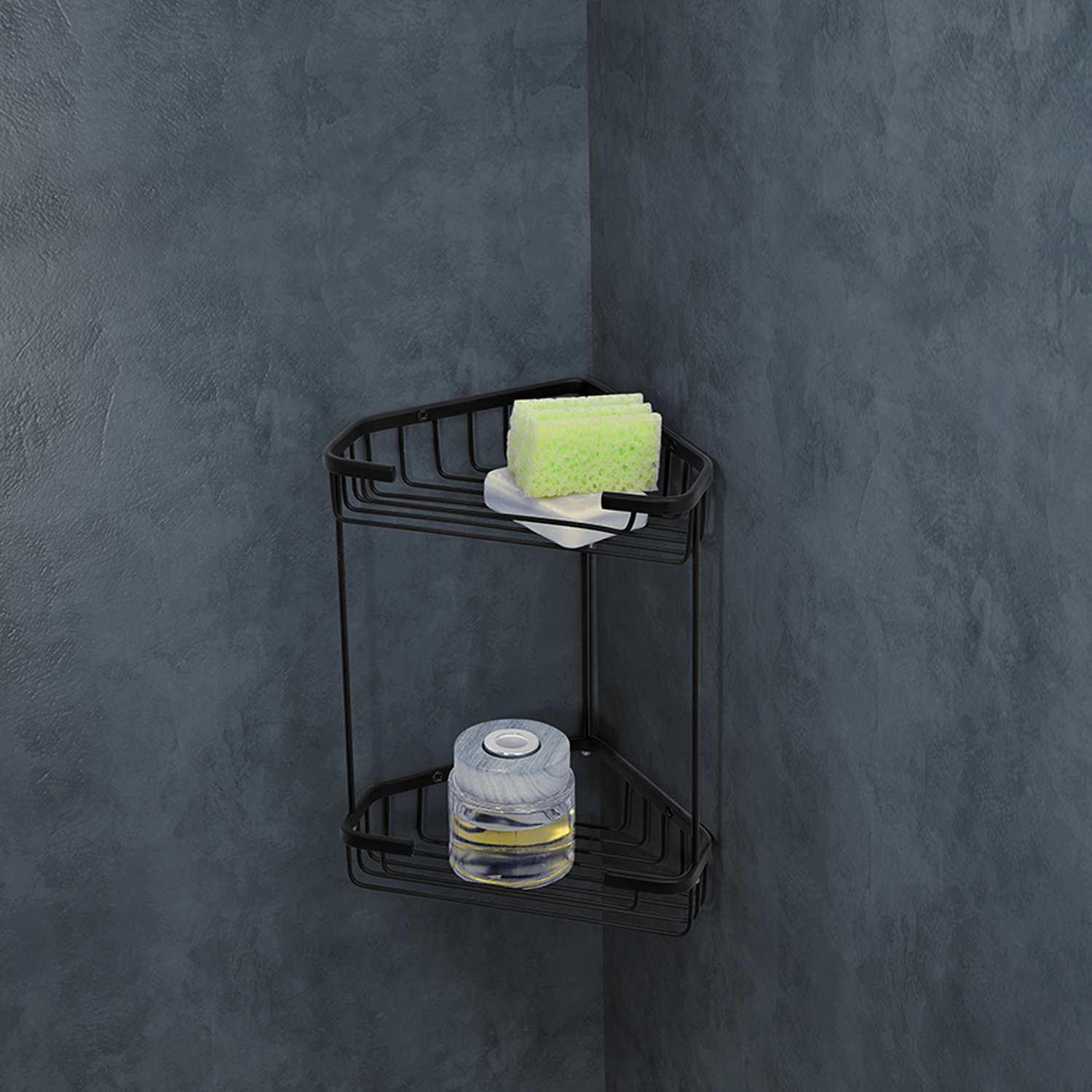 gedy-augustus-porte-objets-douche-angle-noir-mat image 4