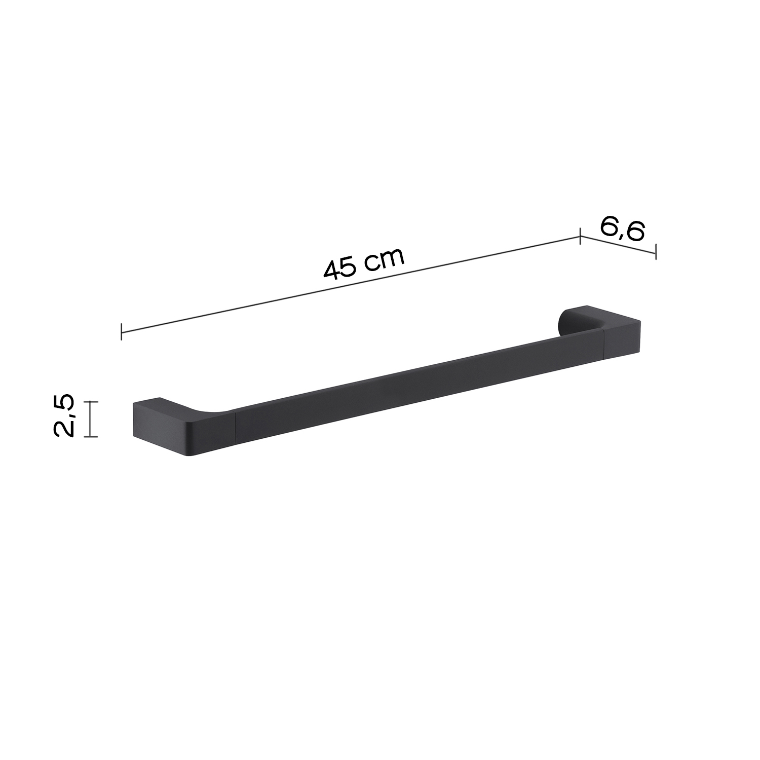 gedy-pirenei-porte-serviette-45-cm-noir-mat-fixer image 2