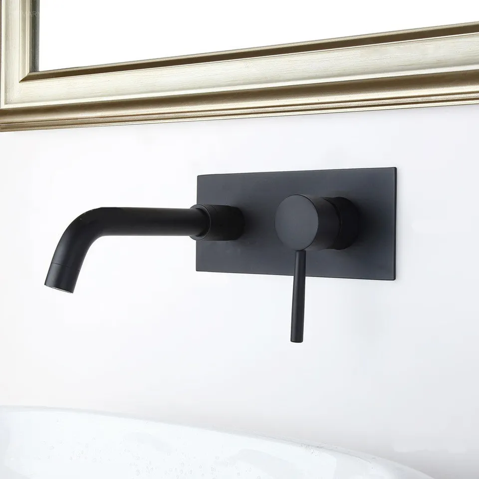 hudor-c-phise-robinet-lavabo-mural-noir-mat-2-trous image 1