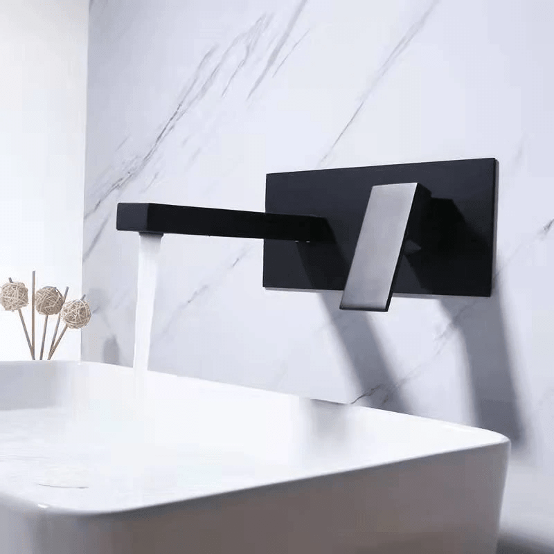 hudor-alph-e-robinet-lavabo-mural-noir-mat-laiton image 4
