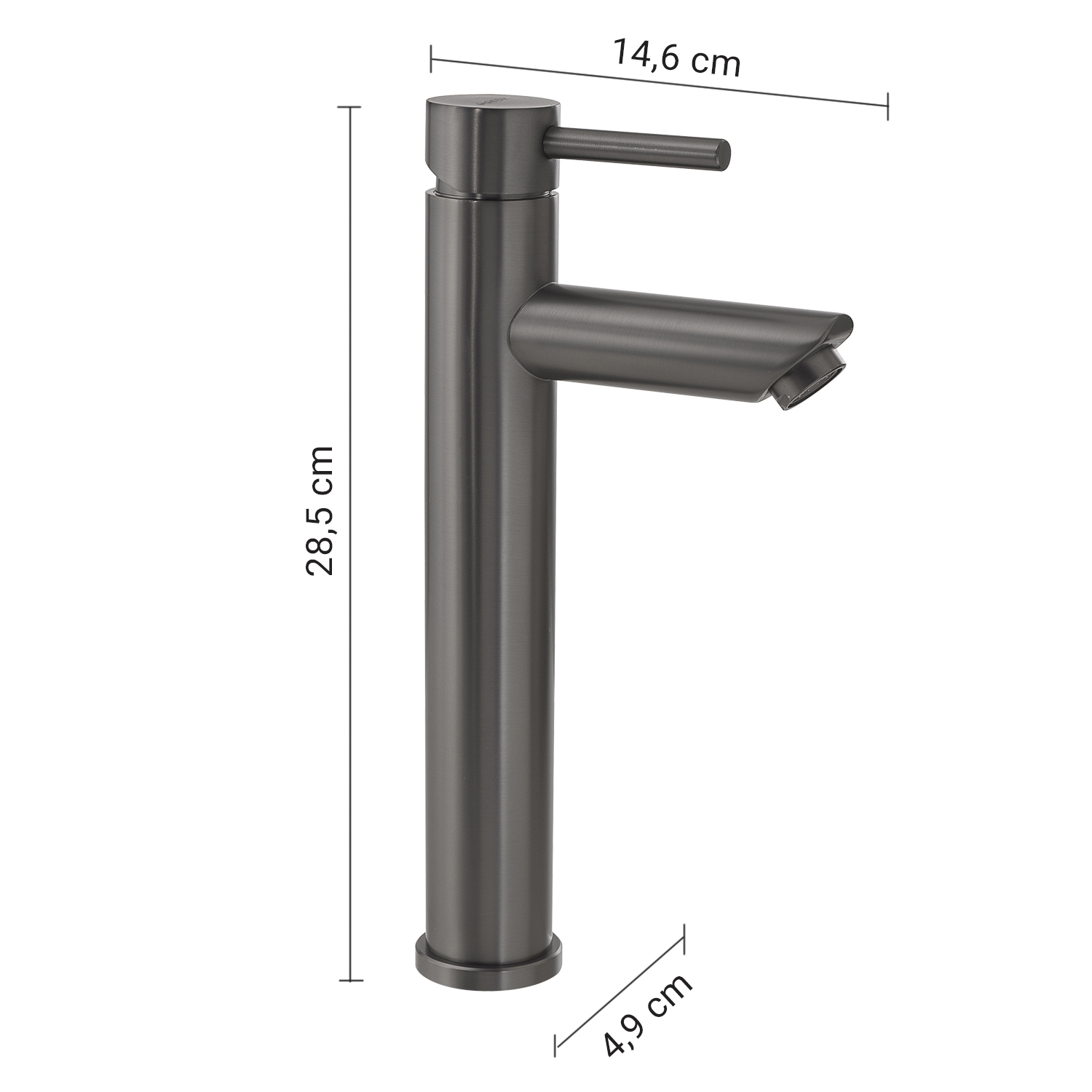 gedy-garda-mitigeur-lavabo-haut-gun-metal image 2