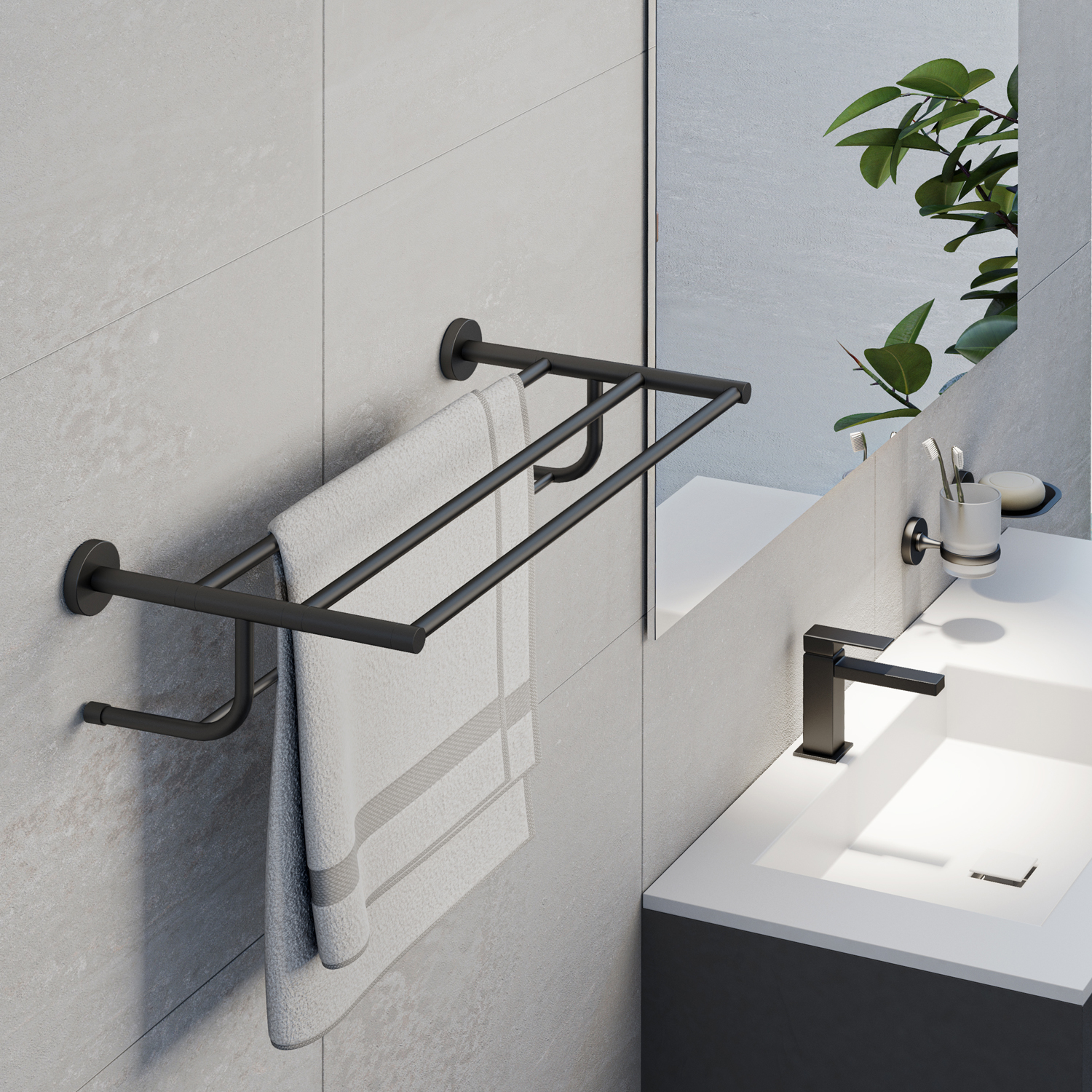 gedy-contract-felce-tag-re-double-porte-serviettes-noir-mat image 3
