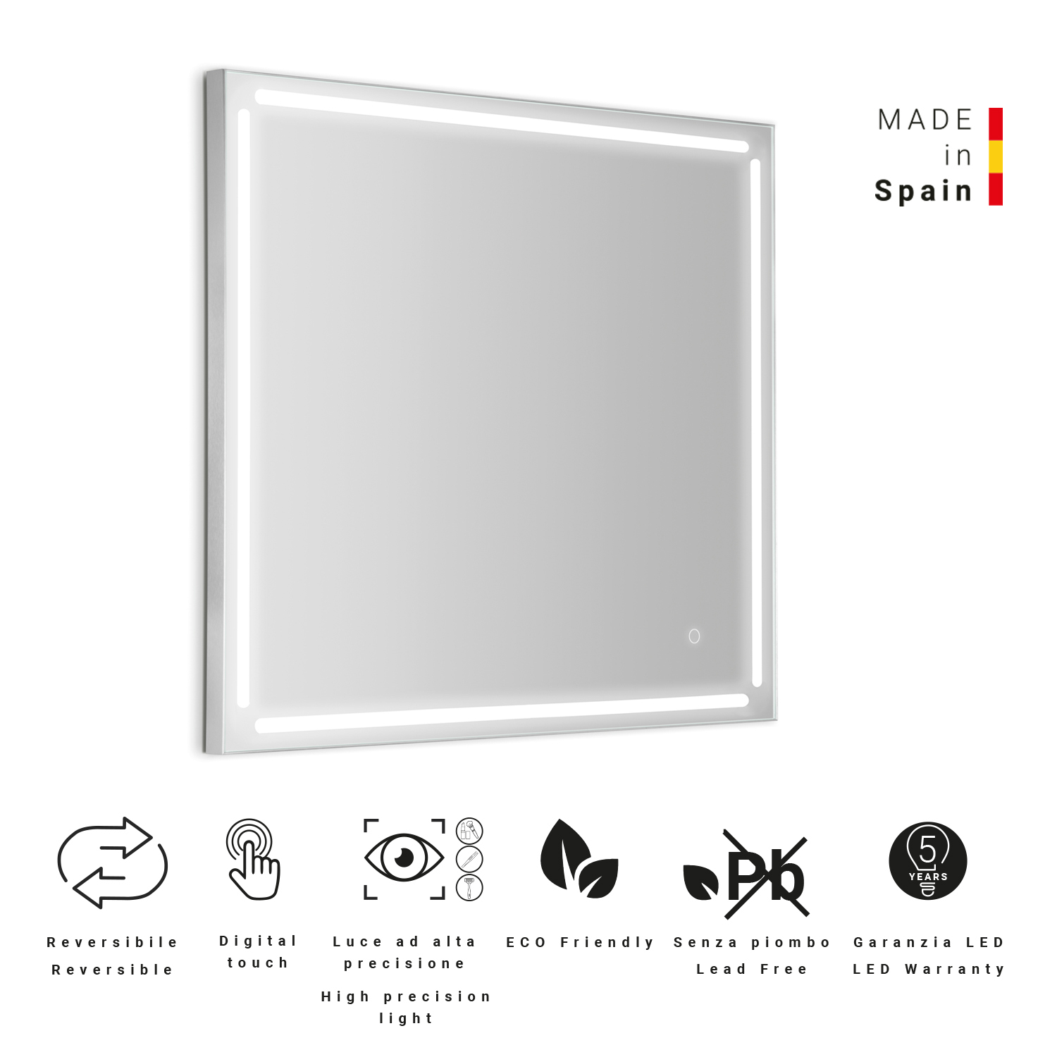 gedy-paul-miroir-80x80-cadre-bross image 3