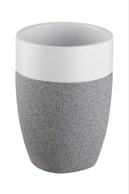 bisk-stone-gobelet-poser-gris-effet-pierre image 2