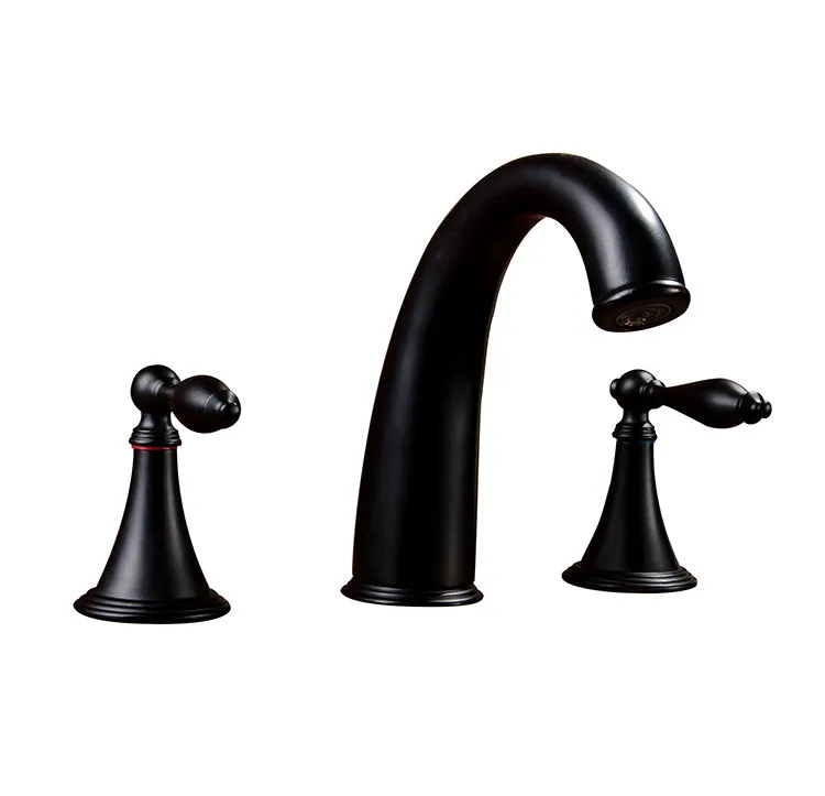 hudor-c-phise-robinet-lavabo-3-trous-noir-mat-cygne image 1