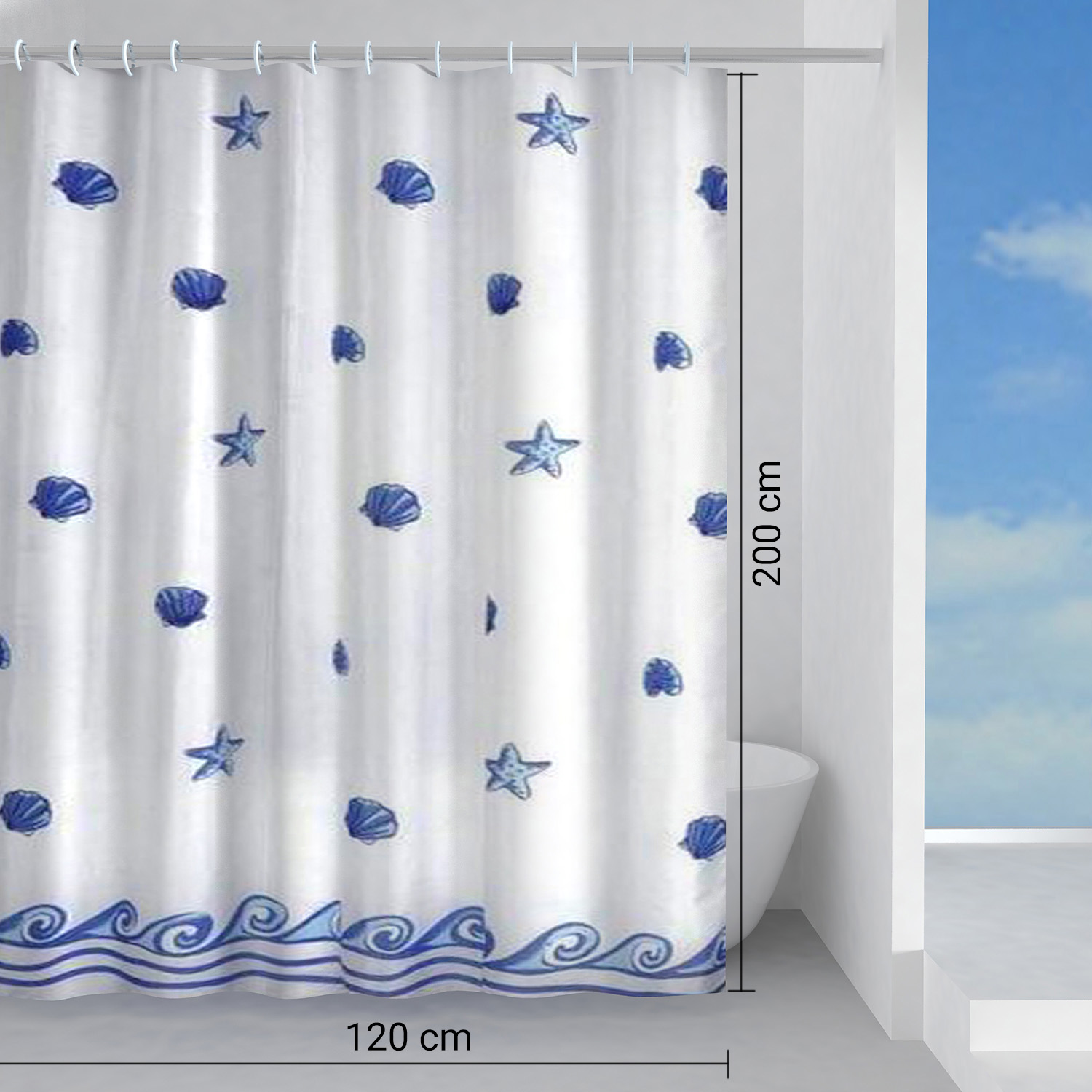 gedy-riva-rideau-de-douche-120x200-cm-bleu image 2