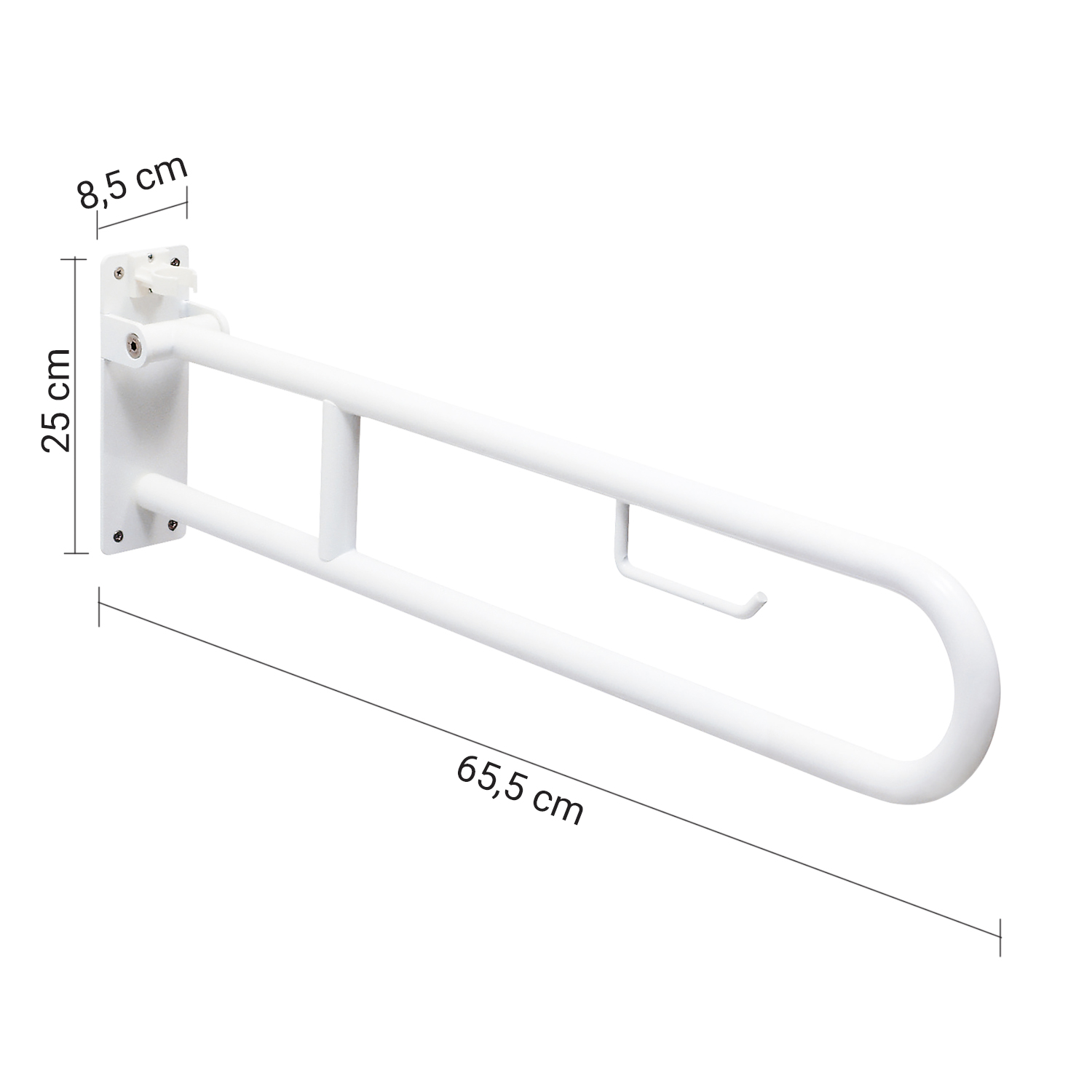 gedy-fortis-barre-de-soutien-repliable-blanche-porte-rouleau image 2