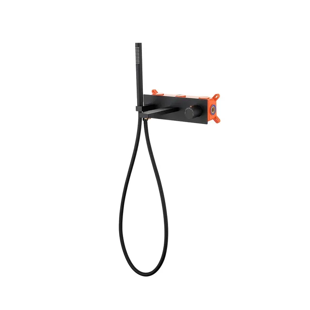 hudor-c-phise-robinet-baignoire-encastr-noir-mat-douchette image 1