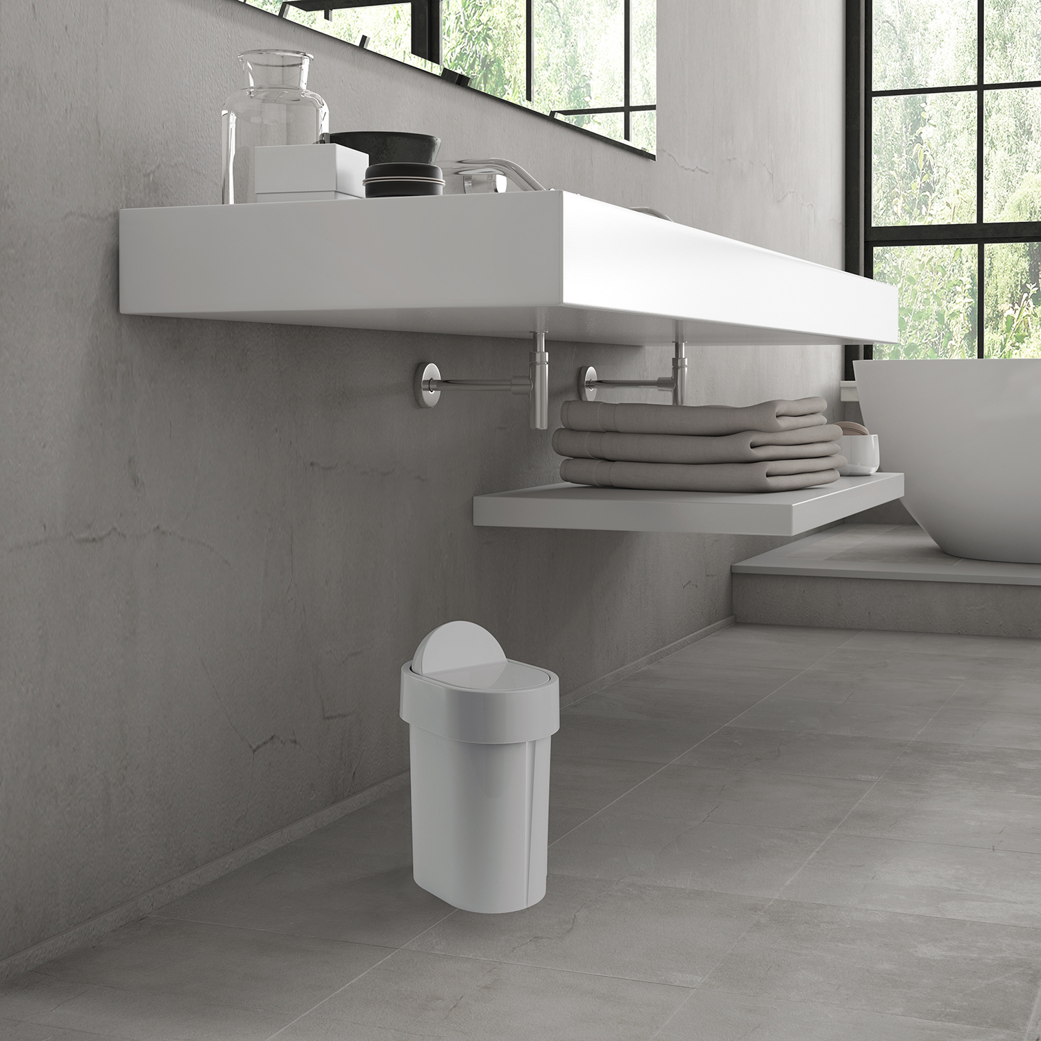 gedy-junior-poubelle-blanche-salle-de-bain-blanc image 3