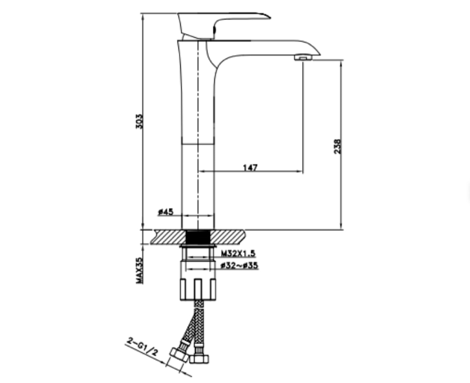 hudor-enip-e-411-robinet-lavabo-sur-lev-nickel-bross image 3