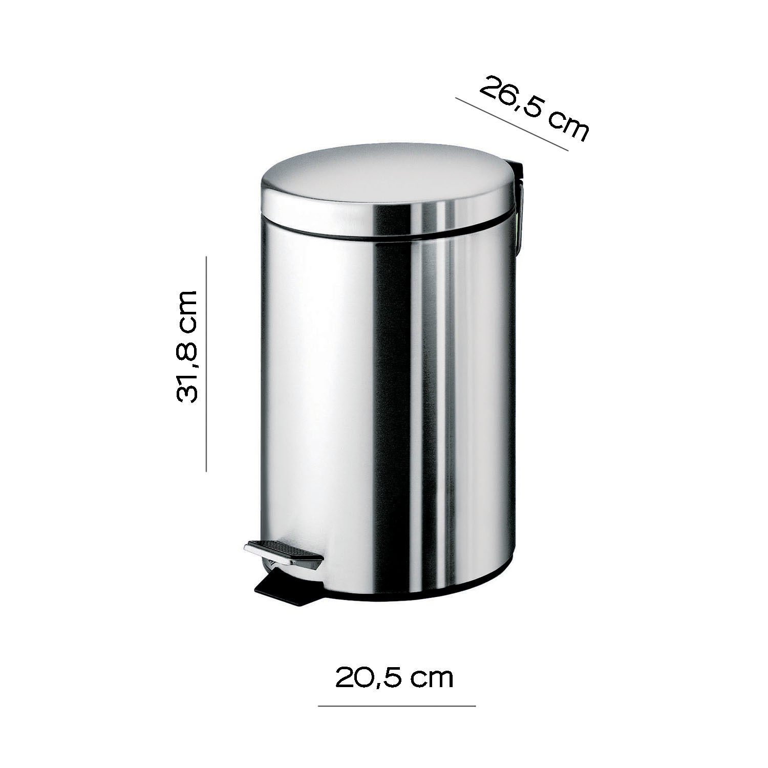 gedy-argenta-poubelle-ronde-poli-salle-de-bain image 2