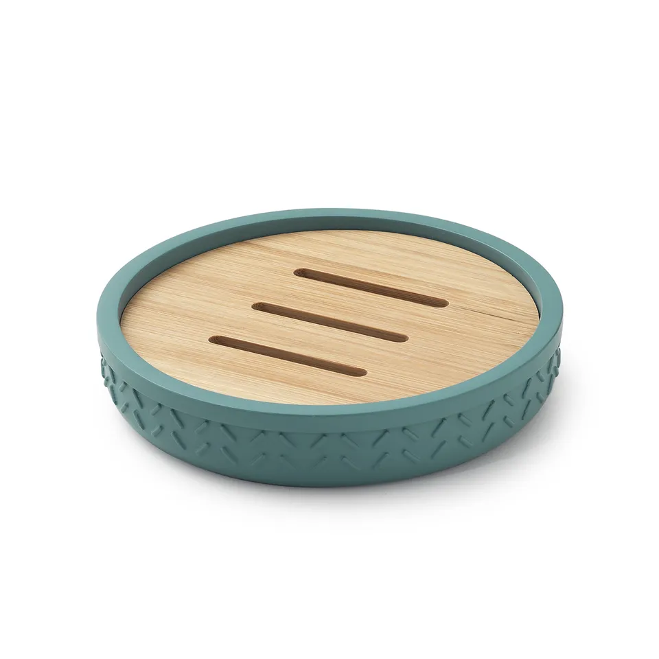 gedy-thea-porte-savon-bambou-naturel-vert image 1