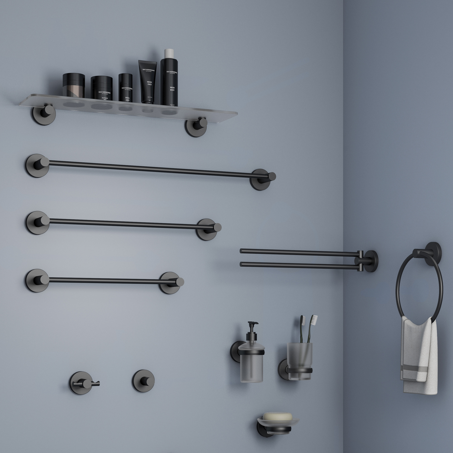 gedy-felce-plus-porte-rouleau-couvercle-noir-mat image 4