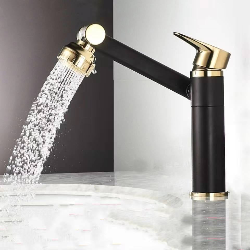 hudor-scamandre-090-robinet-lavabo-noir-et-or-t-te-modulable image 3