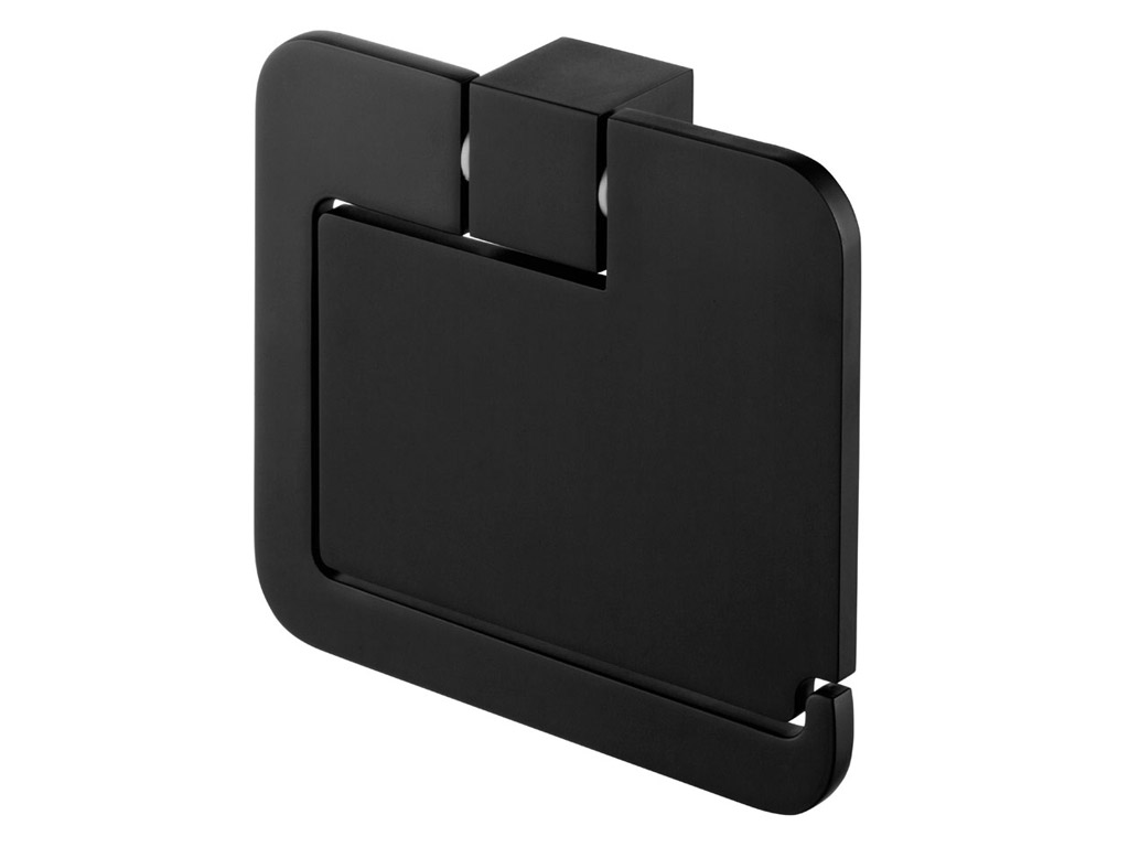 bisk-futura-black-porte-papier-wc-noir-couvercle image 1