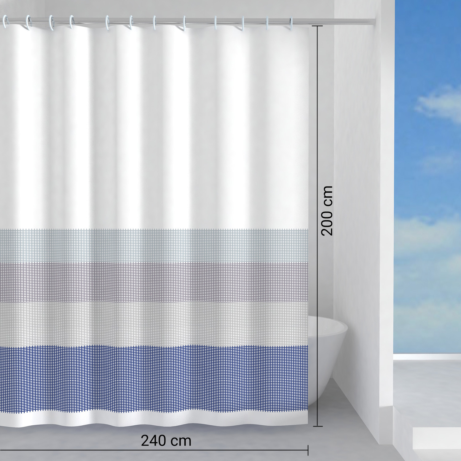 gedy-jeans-rideau-de-douche-240x200-cm-multicolore image 2