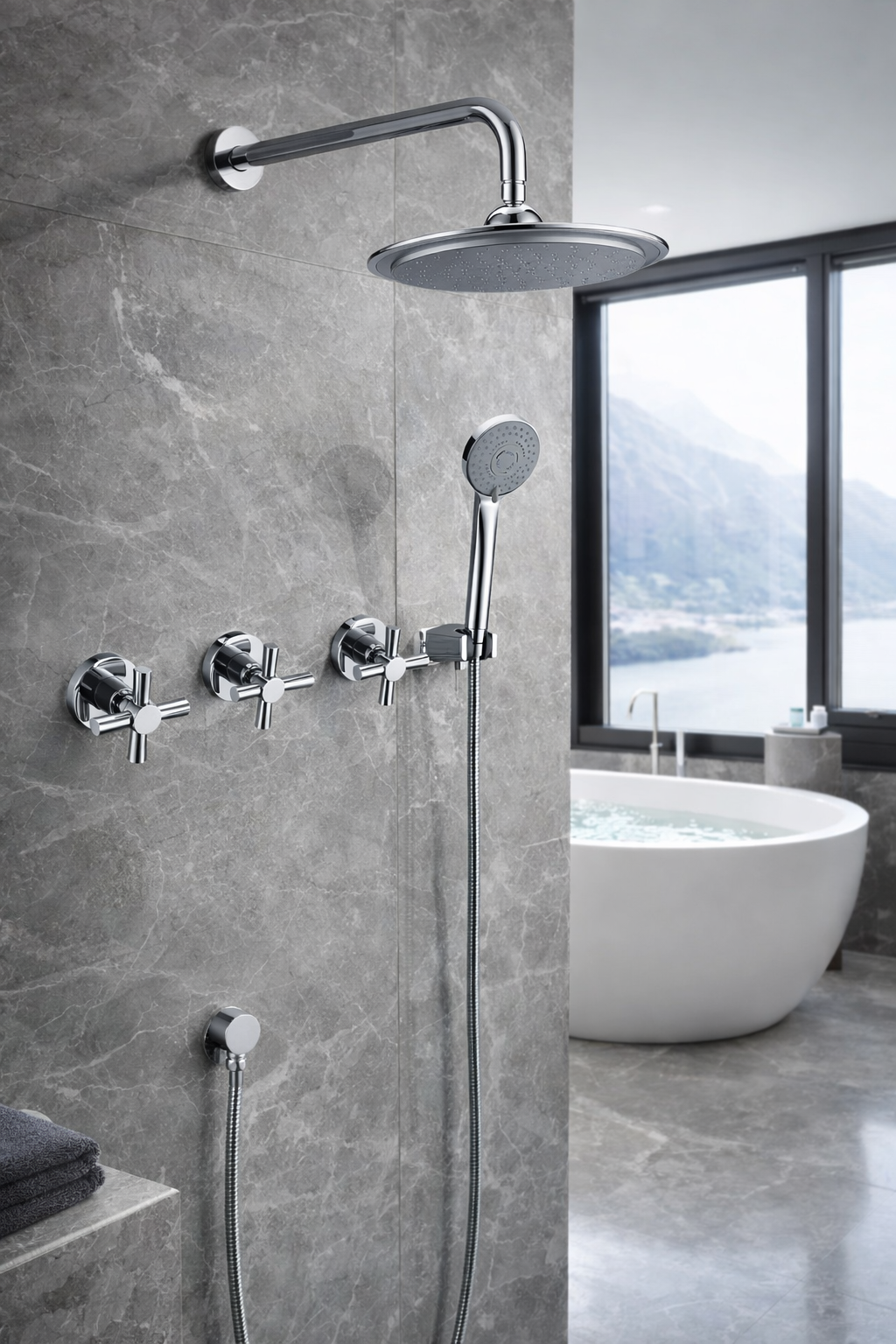 hudor-rymanthe-sc412-douche-encastr-e-chrom-pluie image 2