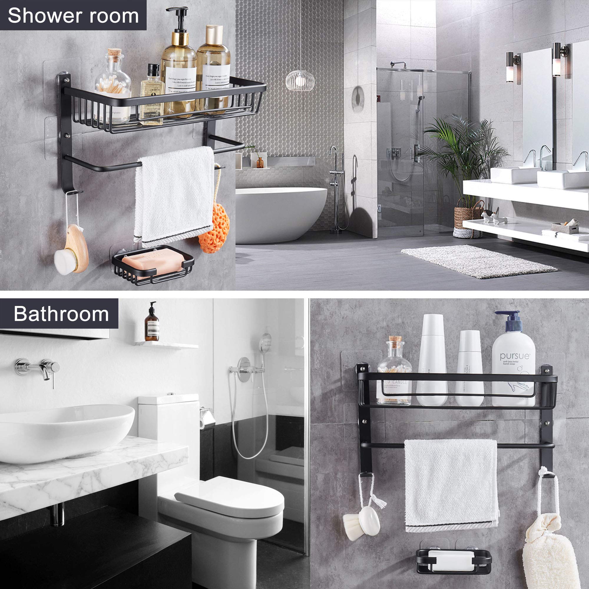 gricol-tag-res-de-douche-tag-re-sans-per-age-noir-antirouille image 2