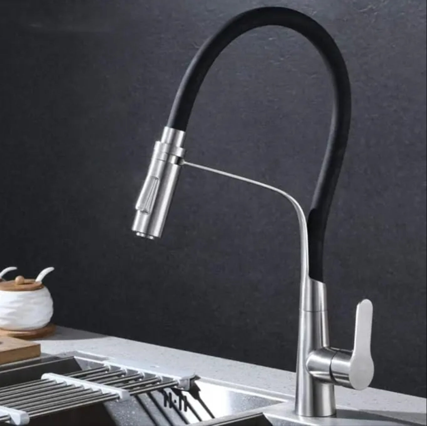 hudor-essential-87452-mitigeur-cuisine-chrom-douchette image 2