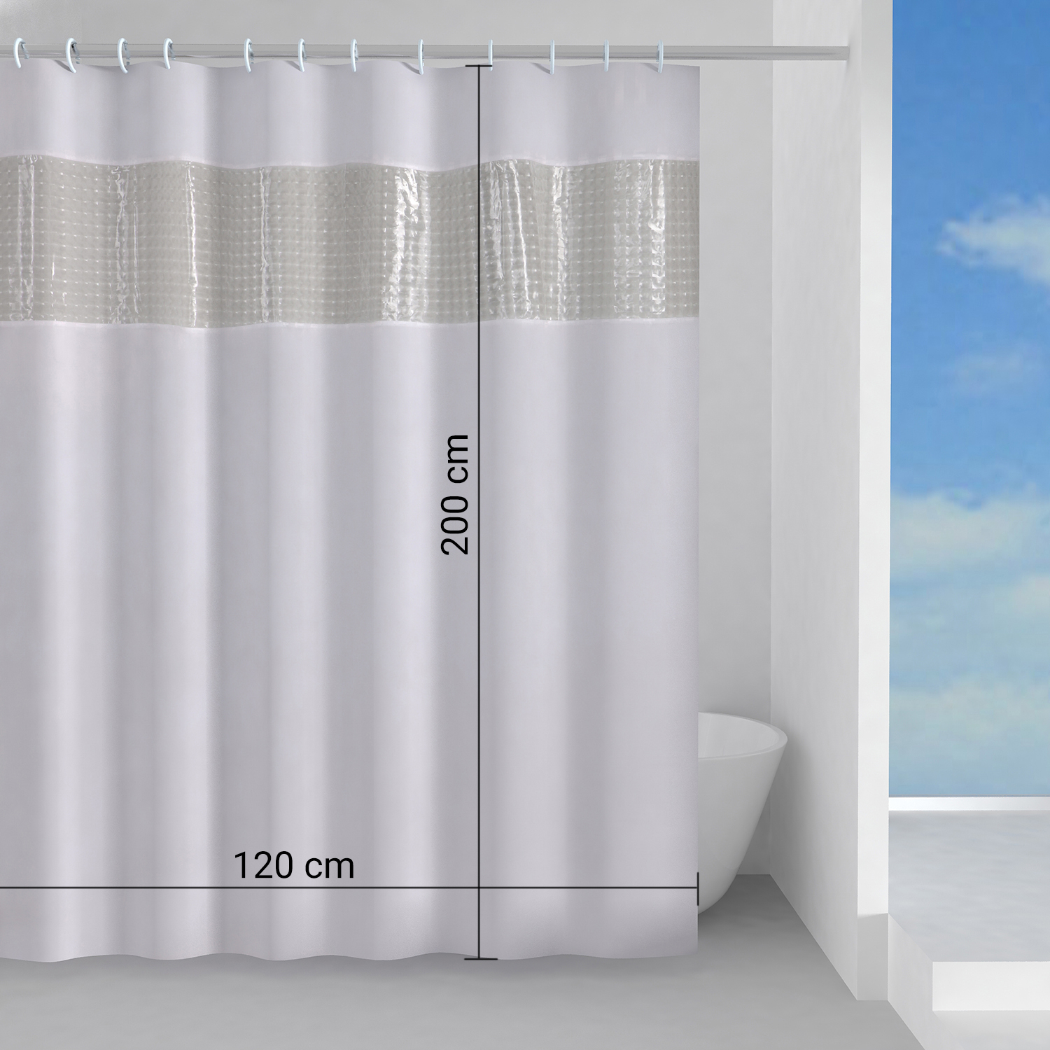 gedy-spiraglio-rideau-de-douche-120x200-cm-transparent image 2