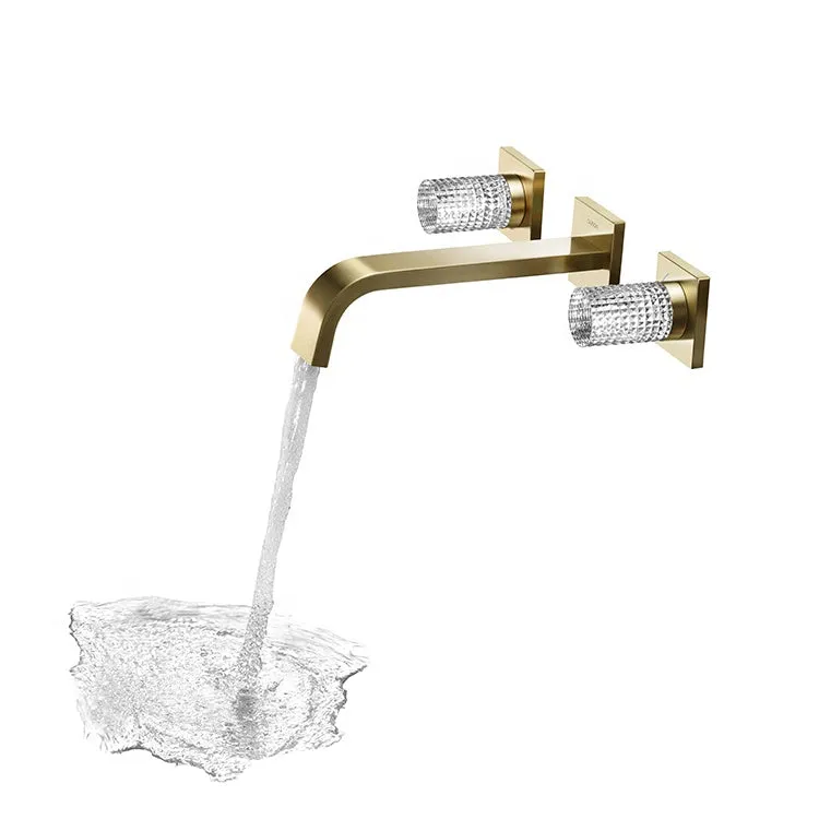 hudor-scamandre-robinet-lavabo-mural-3-trous-dor-bross image 1