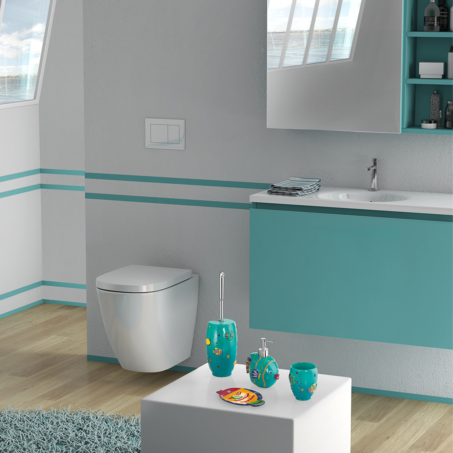 gedy-dori-porte-savon-turquoise-poser image 3