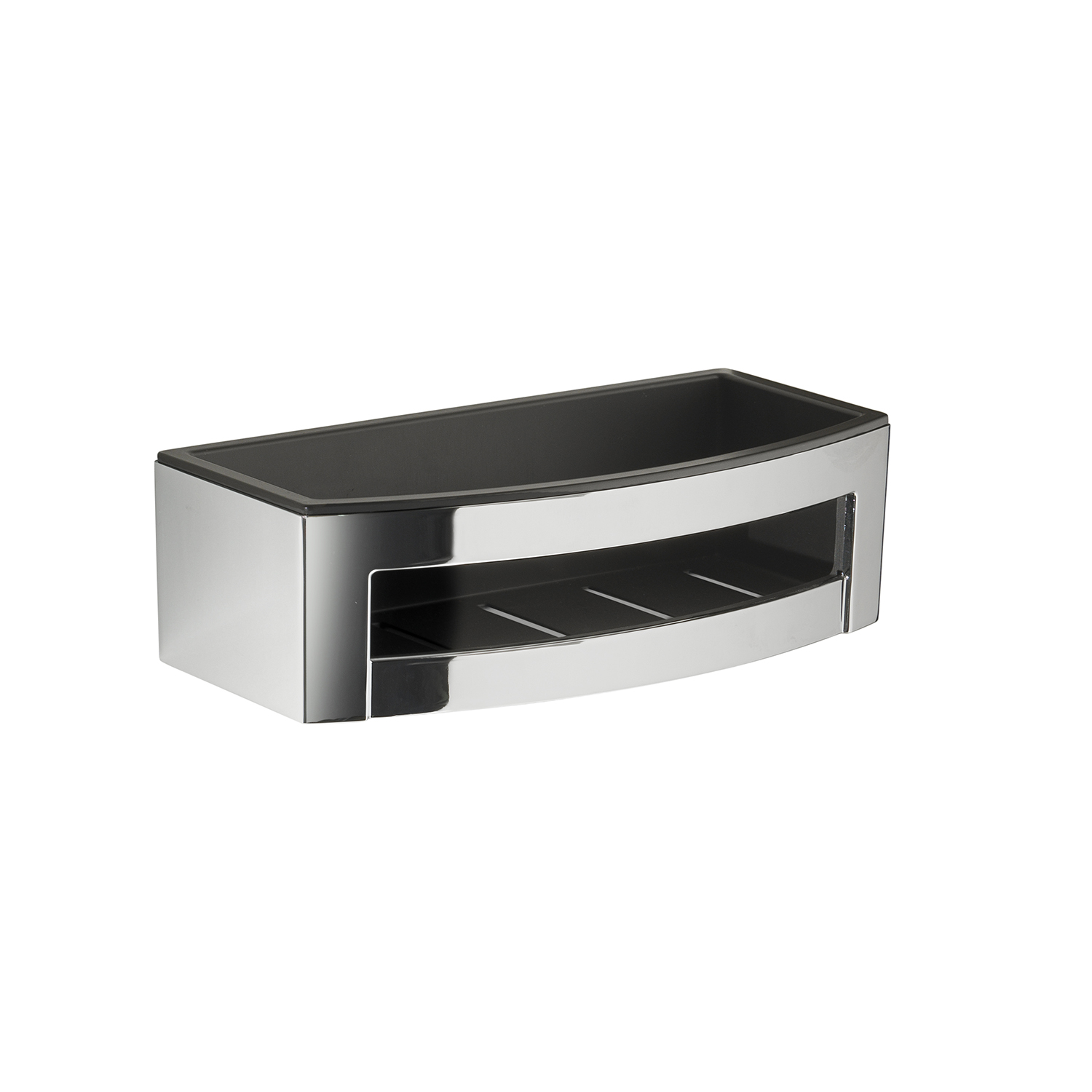 gedy-zante-tag-re-douche-porte-objets-noir-chrome image 1