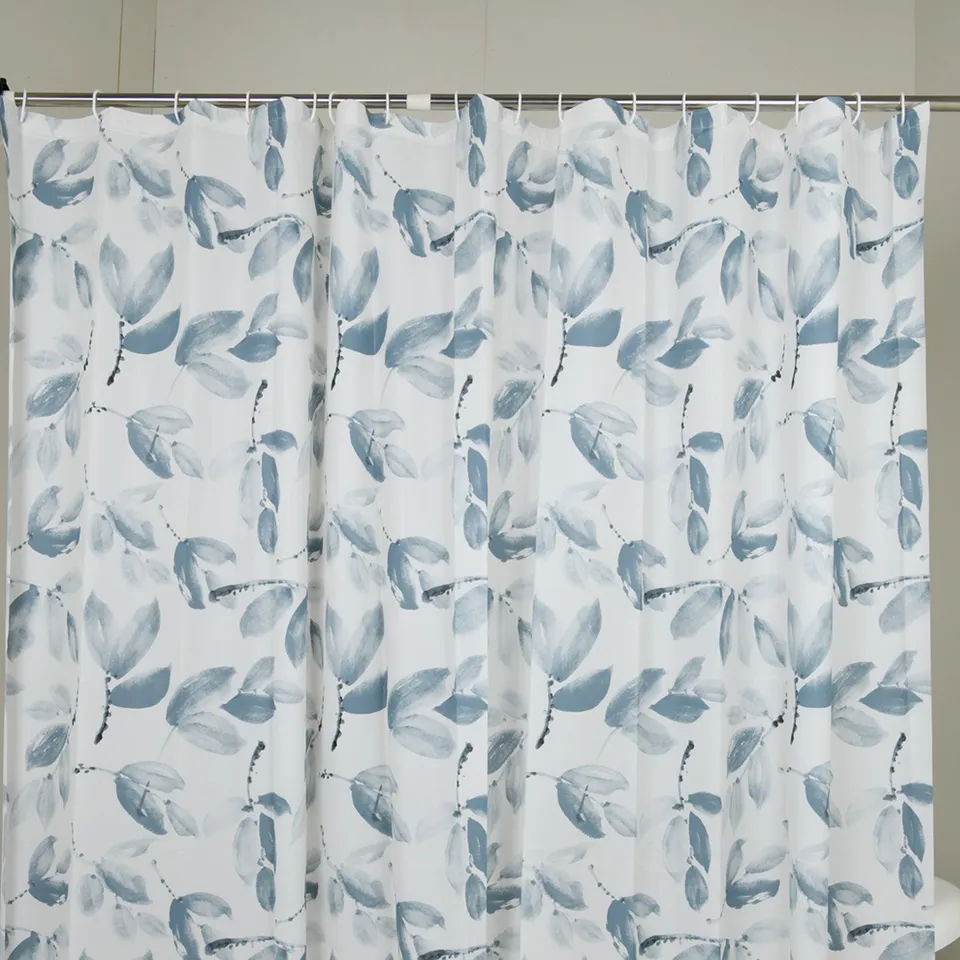 gedy-hojas-rideau-de-douche-120x200-cm-blanc-bleu-ciel image 1