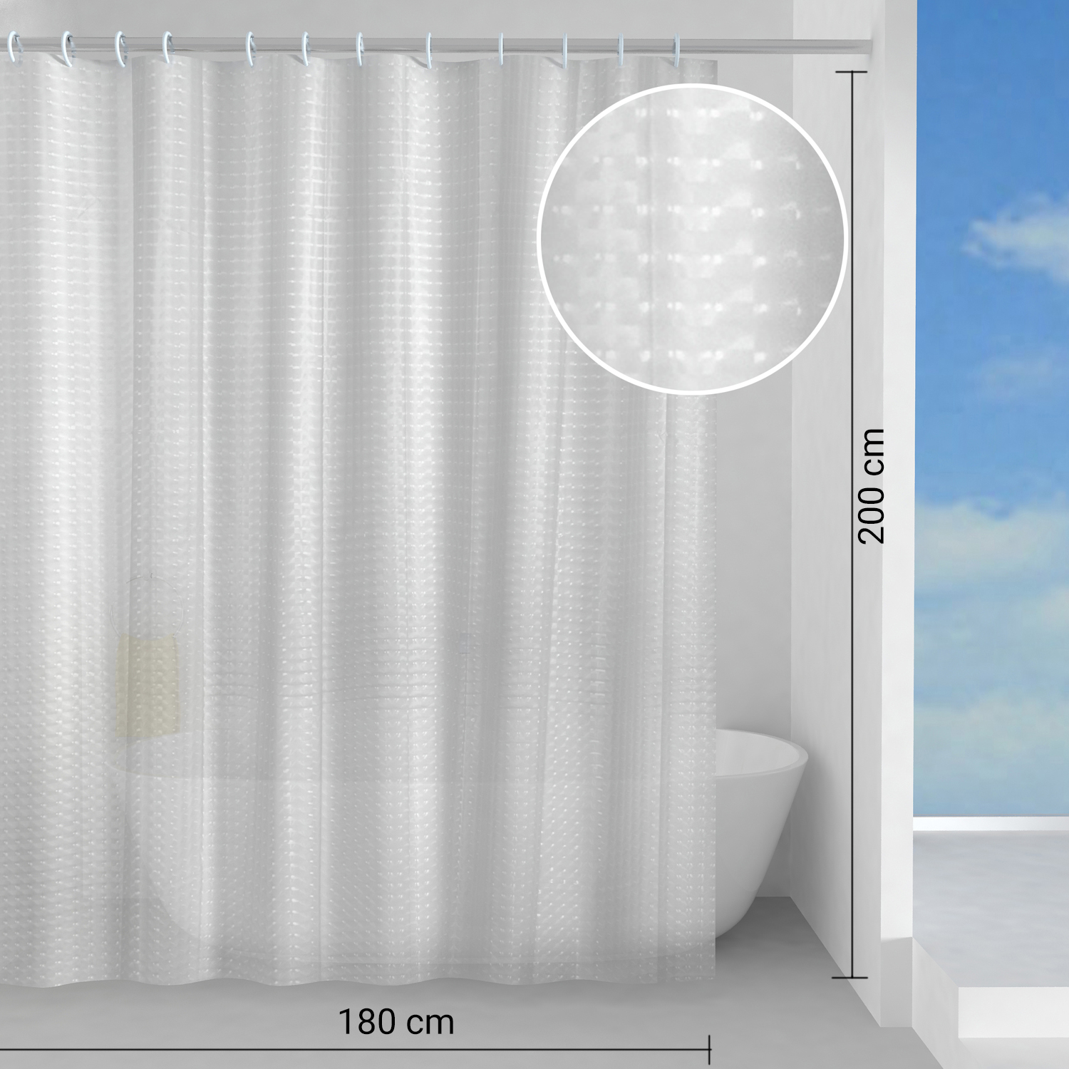 gedy-ice-rideau-de-douche-180x200-cm-blanc image 2