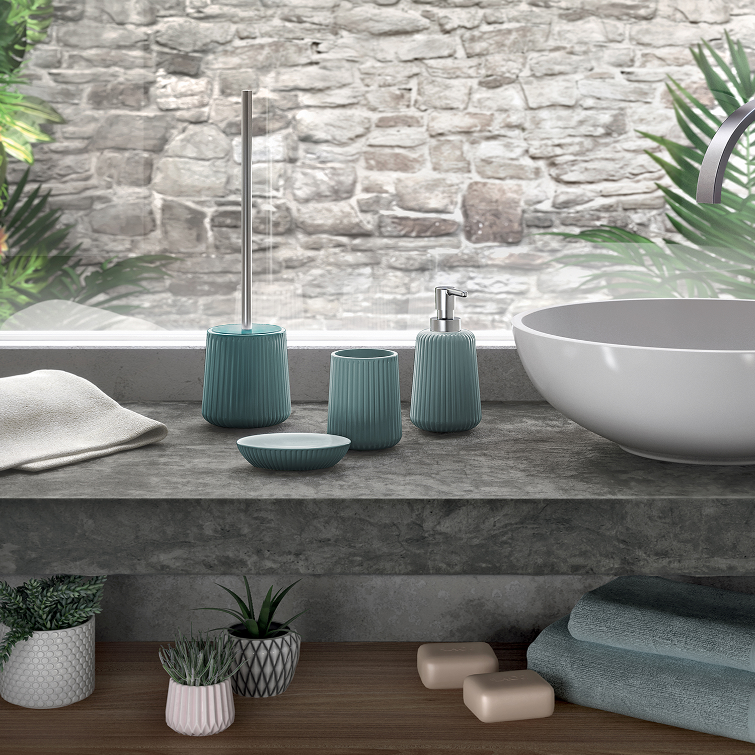 gedy-marika-porte-savon-bleu-clair-poser image 3