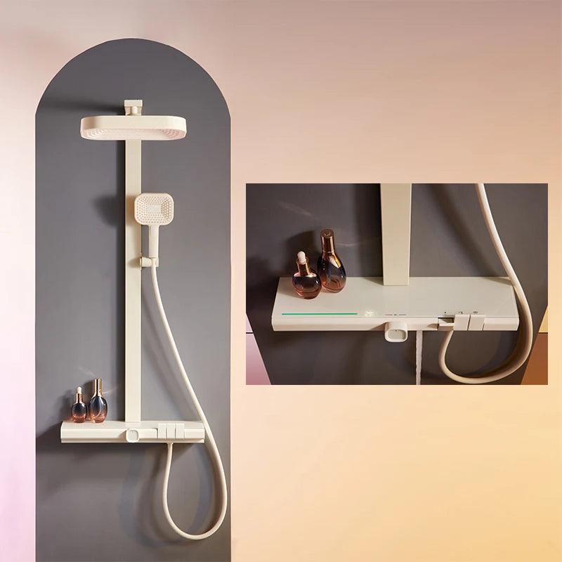 hudor-argolide-colonne-de-douche-thermostatique-blanc-mat image 2