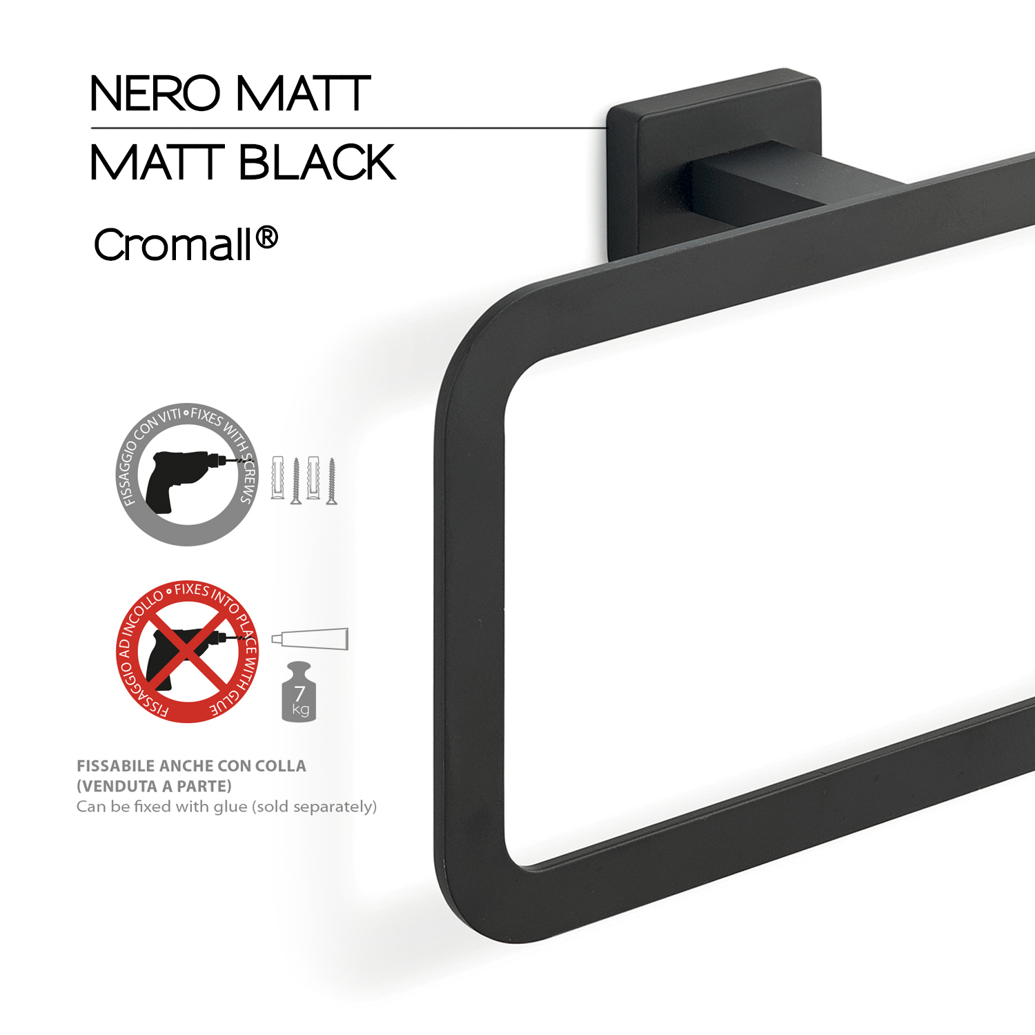 gedy-atena-anneau-porte-serviette-noir-mat image 3