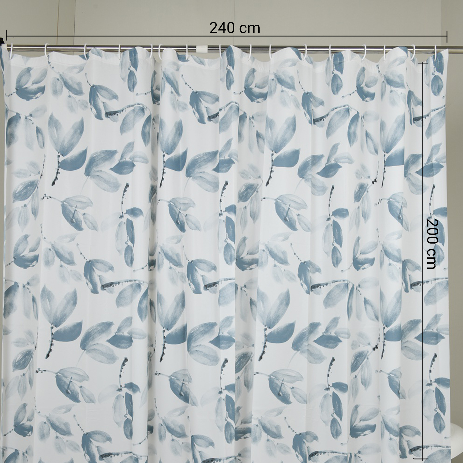gedy-hojas-rideau-de-douche-240x200-blanc-bleu-ciel image 2