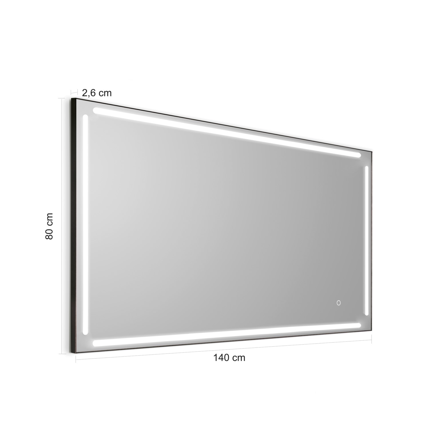gedy-paul-miroir-140x80-cadre-noir-mat image 2