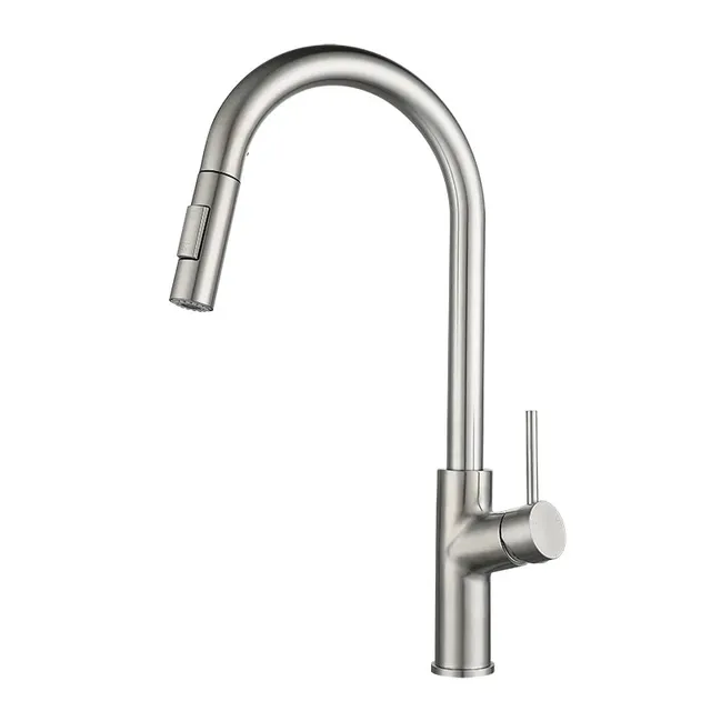hudor-scamandre-robinet-cuisine-nickel-bross-douchette-extractible image 1