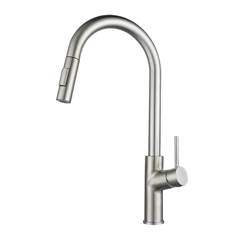 hudor-scamandre-robinet-cuisine-nickel-bross-douchette-extractible image 1