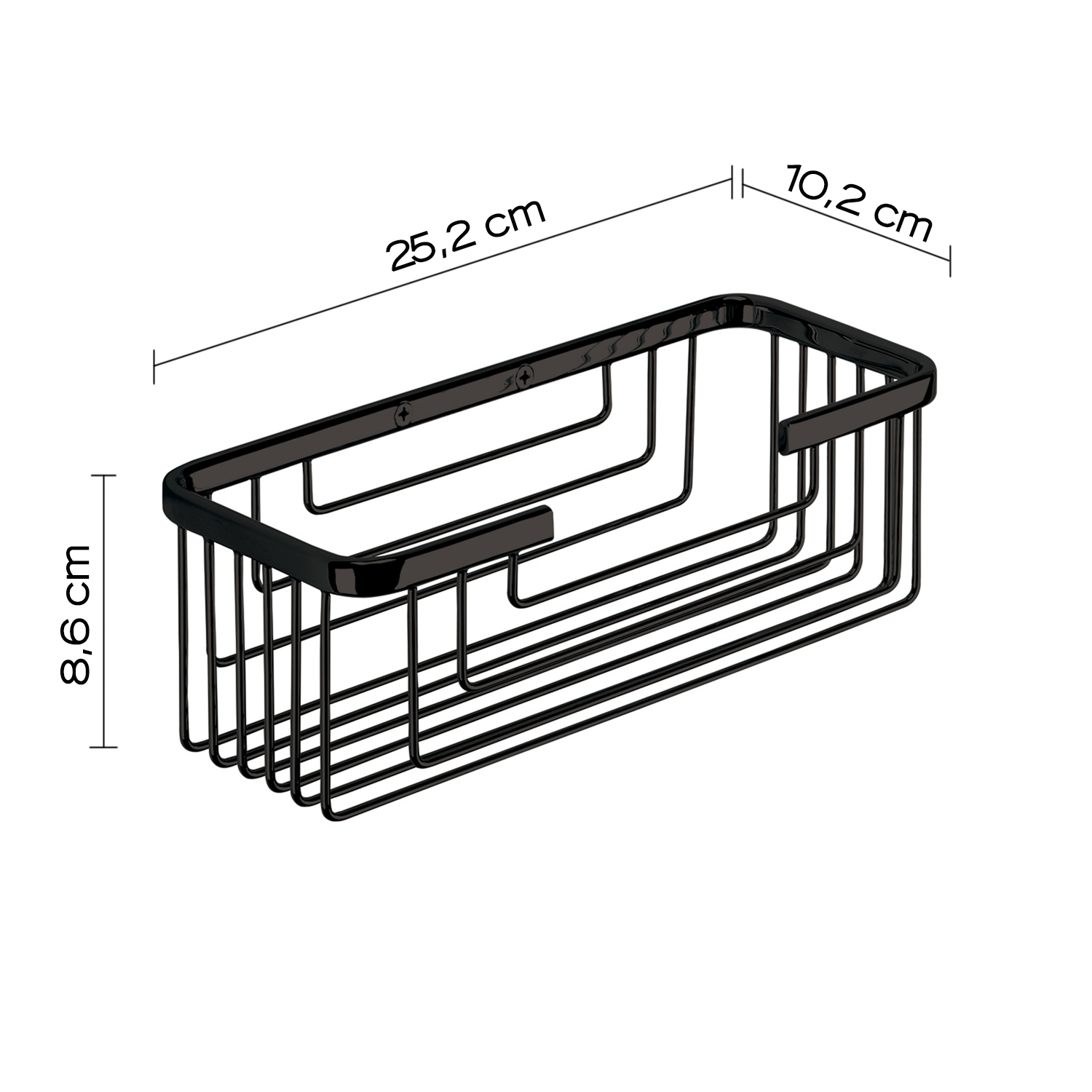 gedy-augustus-tag-re-douche-rectangulaire-grand-noir-mat image 2