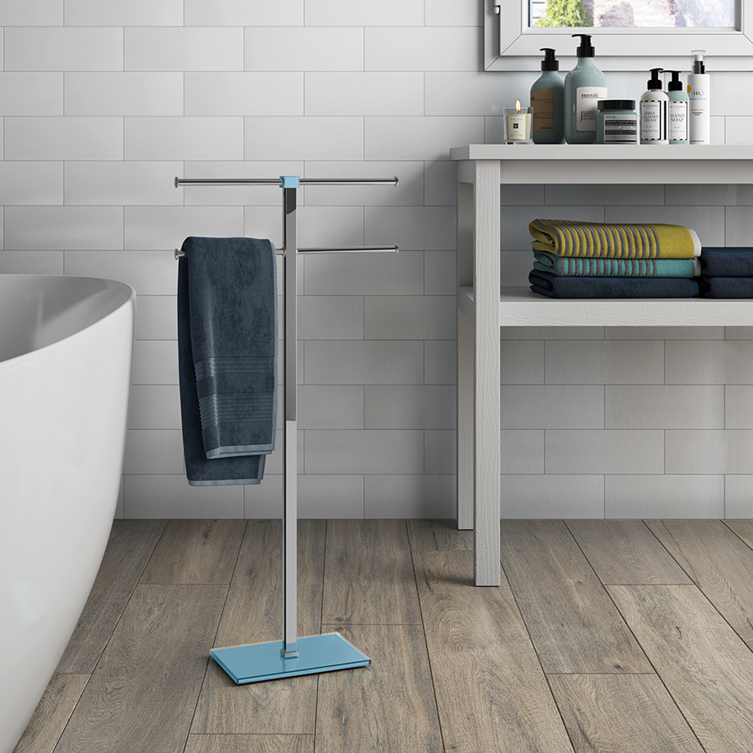 gedy-rainbow-porte-serviettes-sur-pied-bleu-ciel image 3
