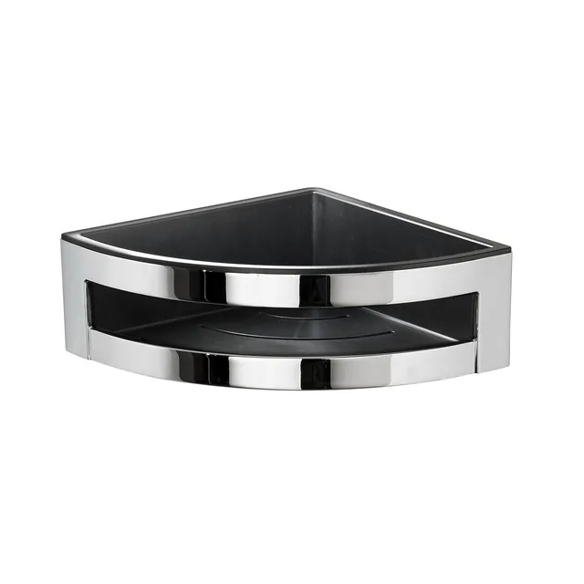 gedy-zante-panier-douche-angle-noir-chrome image 1