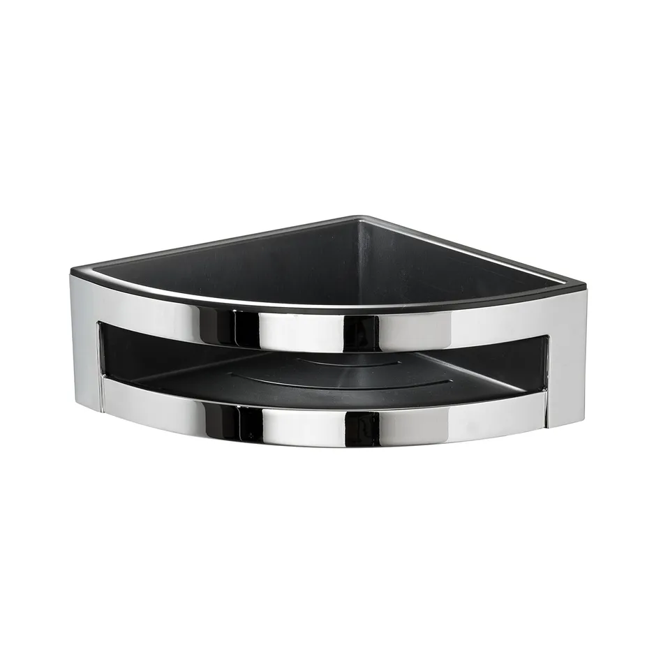 gedy-zante-panier-douche-angle-noir-chrome image 1