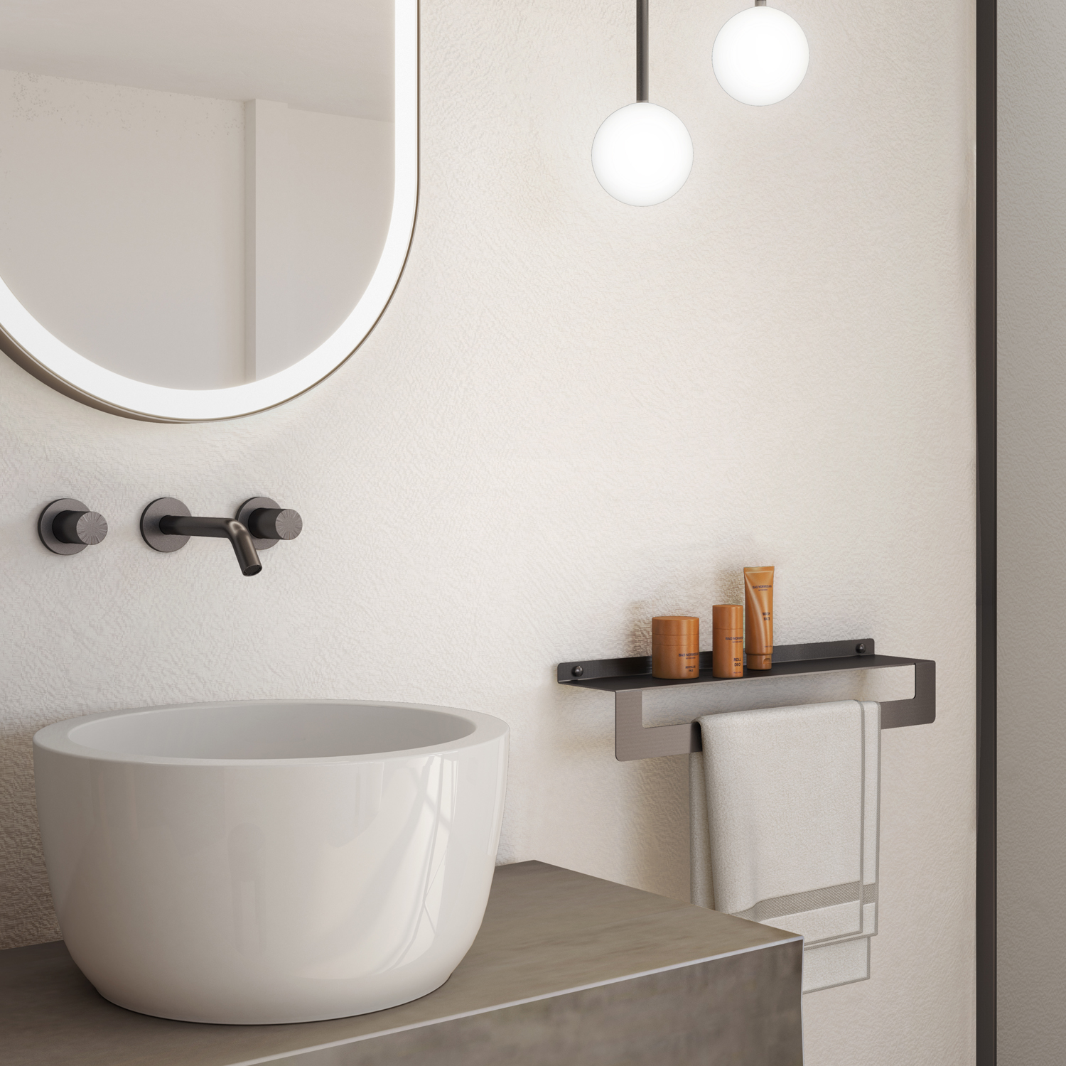 gedy-cleo-porte-objets-douche-gun-metal image 3
