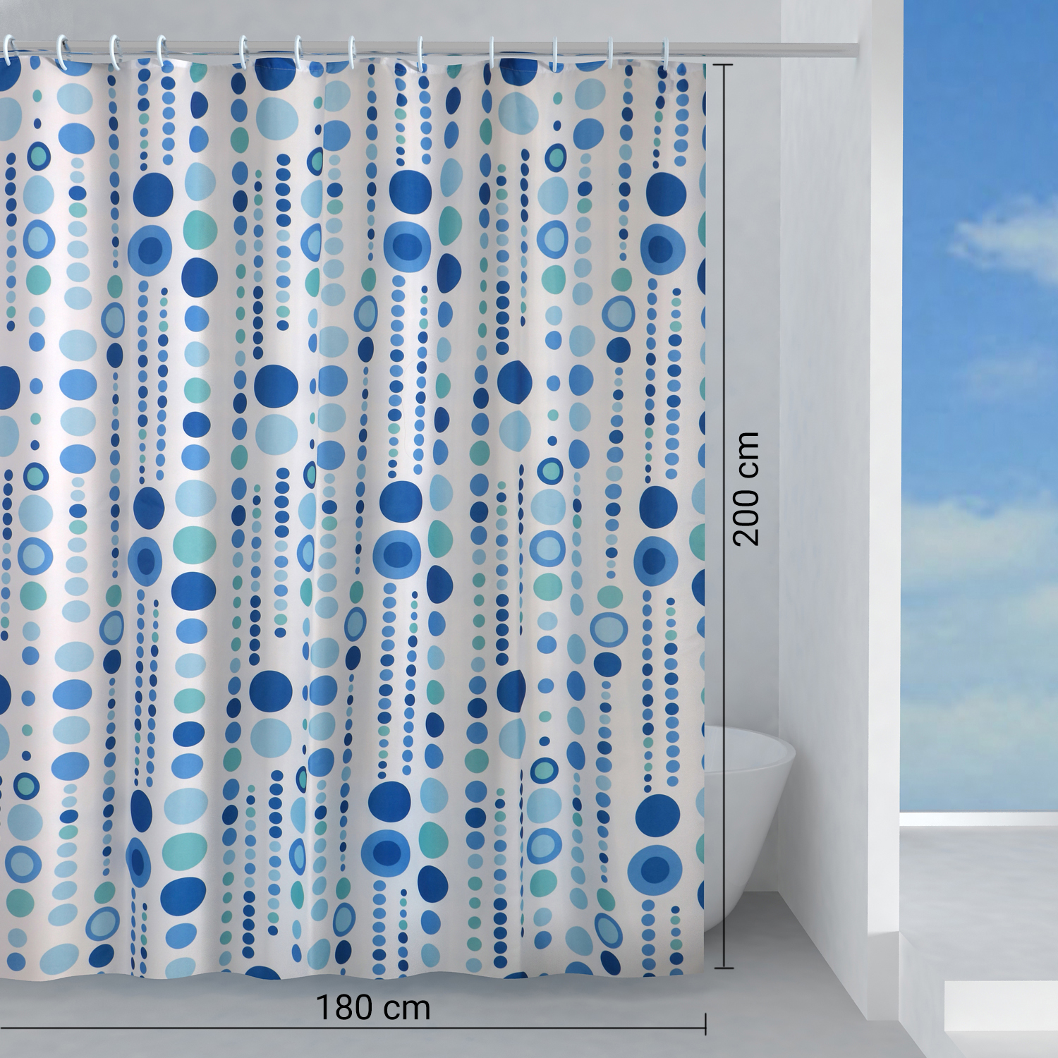 gedy-frizz-rideau-de-douche-180x200-cm-bleu image 2