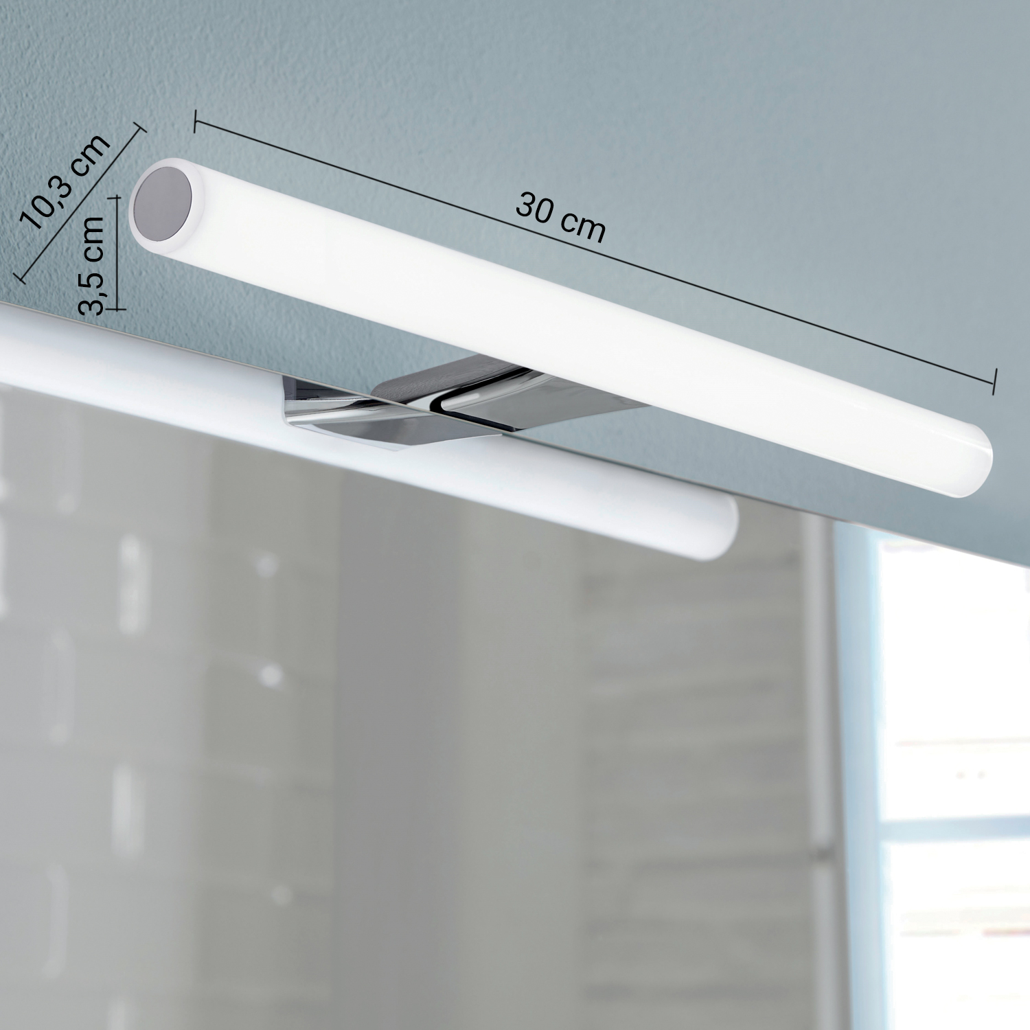 gedy-kos-applique-led-miroir-30-cm-chrome-salle-de-bain image 2