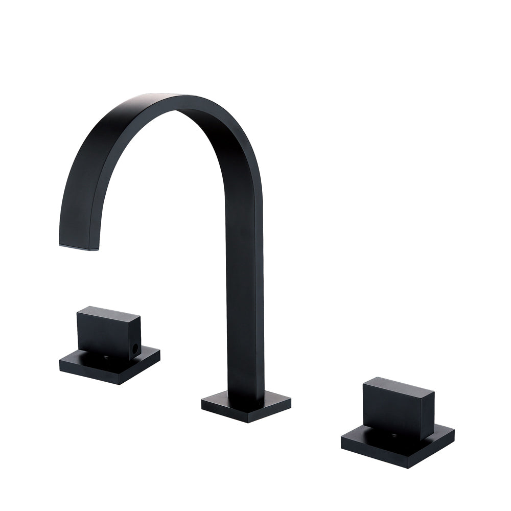 hudor-alph-e-834-robinet-lavabo-noir-mat-3-trous-laiton image 1