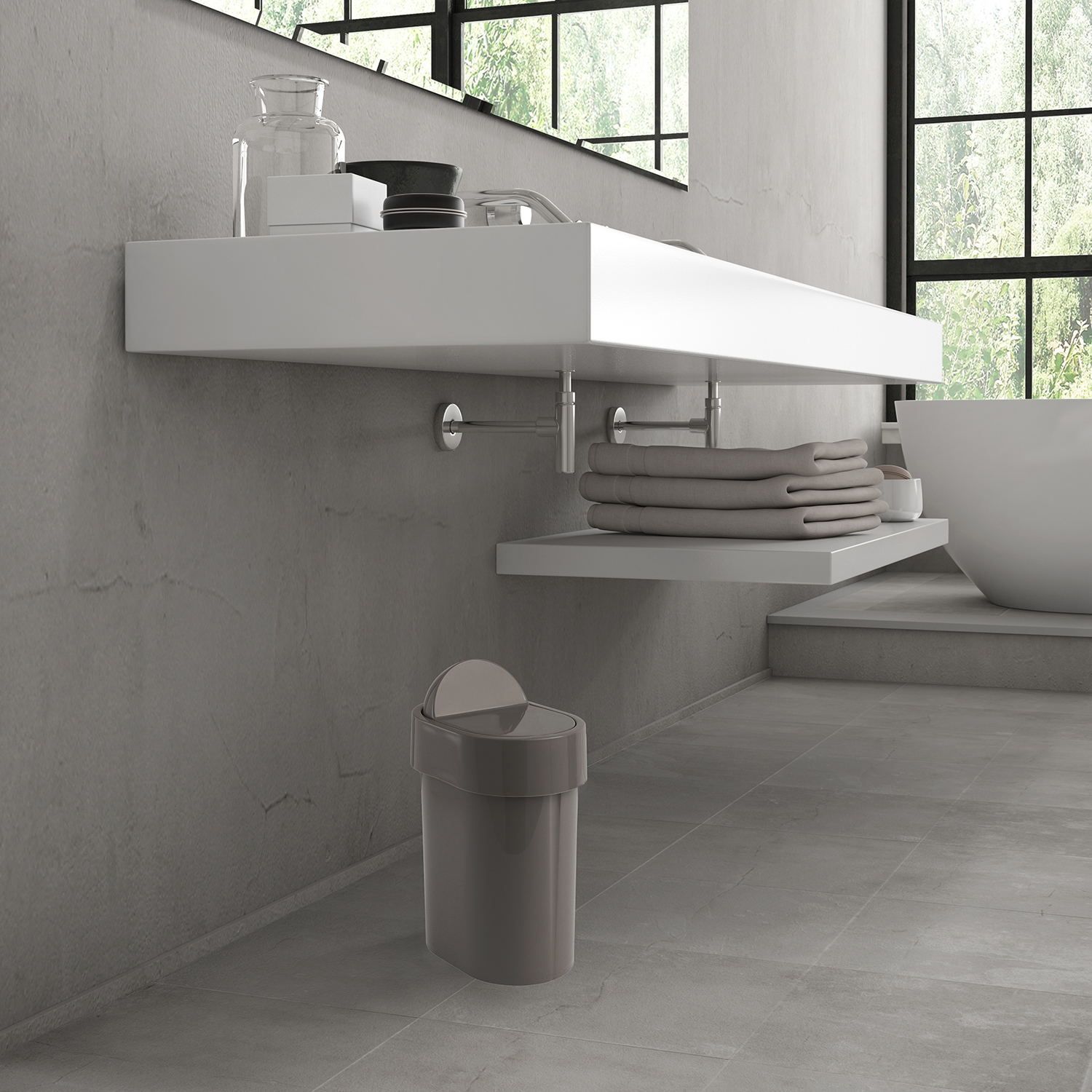 gedy-junior-poubelle-gris-tourterelle-salle-de-bain image 3