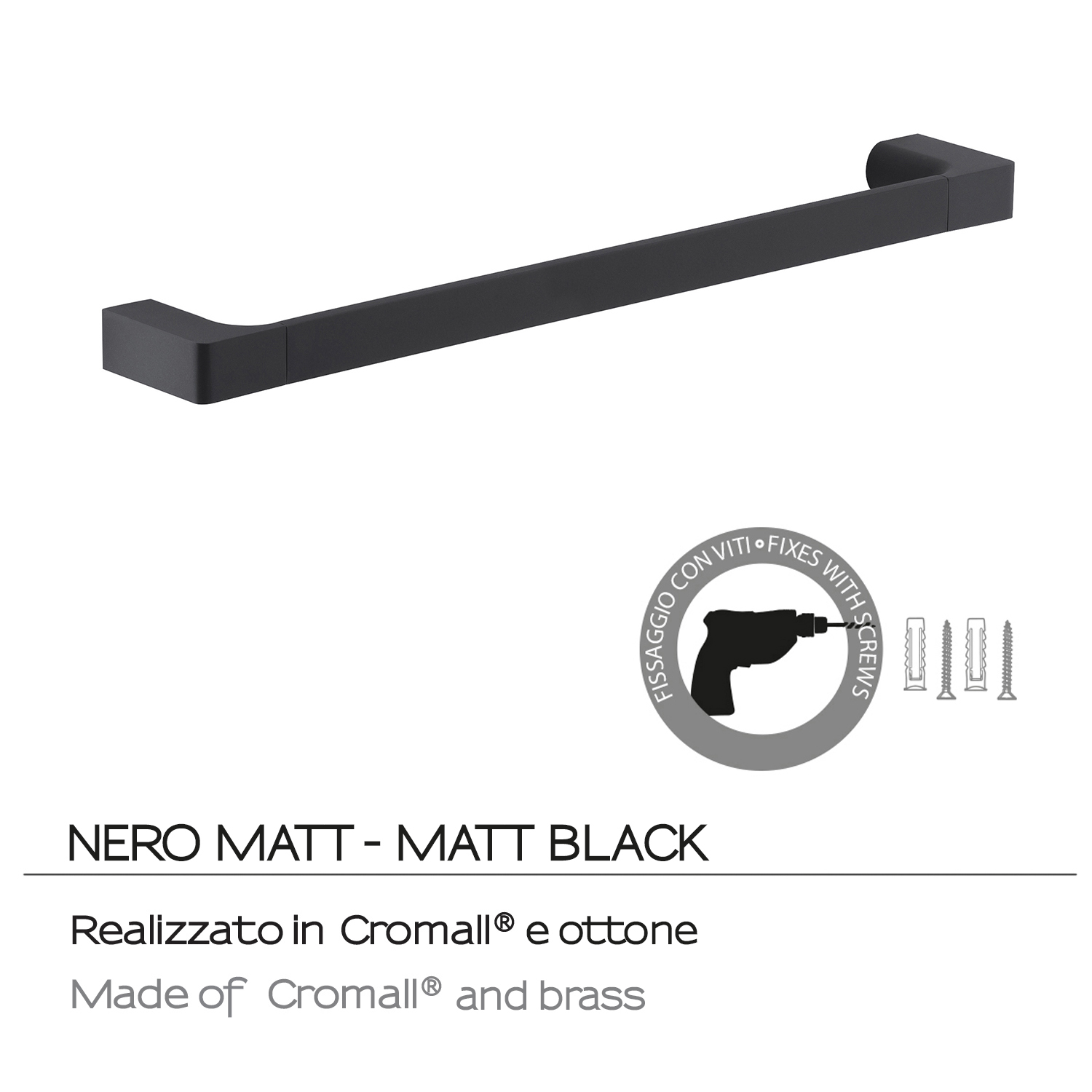 gedy-pirenei-porte-serviette-45-cm-noir-mat-fixer image 3